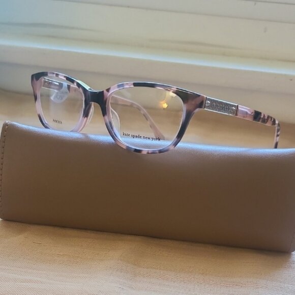 NEW AUTHENTIC KATE SPADE EYGLASSES MODEL HAZEN, 49-16-140, COLOR PINK-TORTOISE - Picture 2 of 3